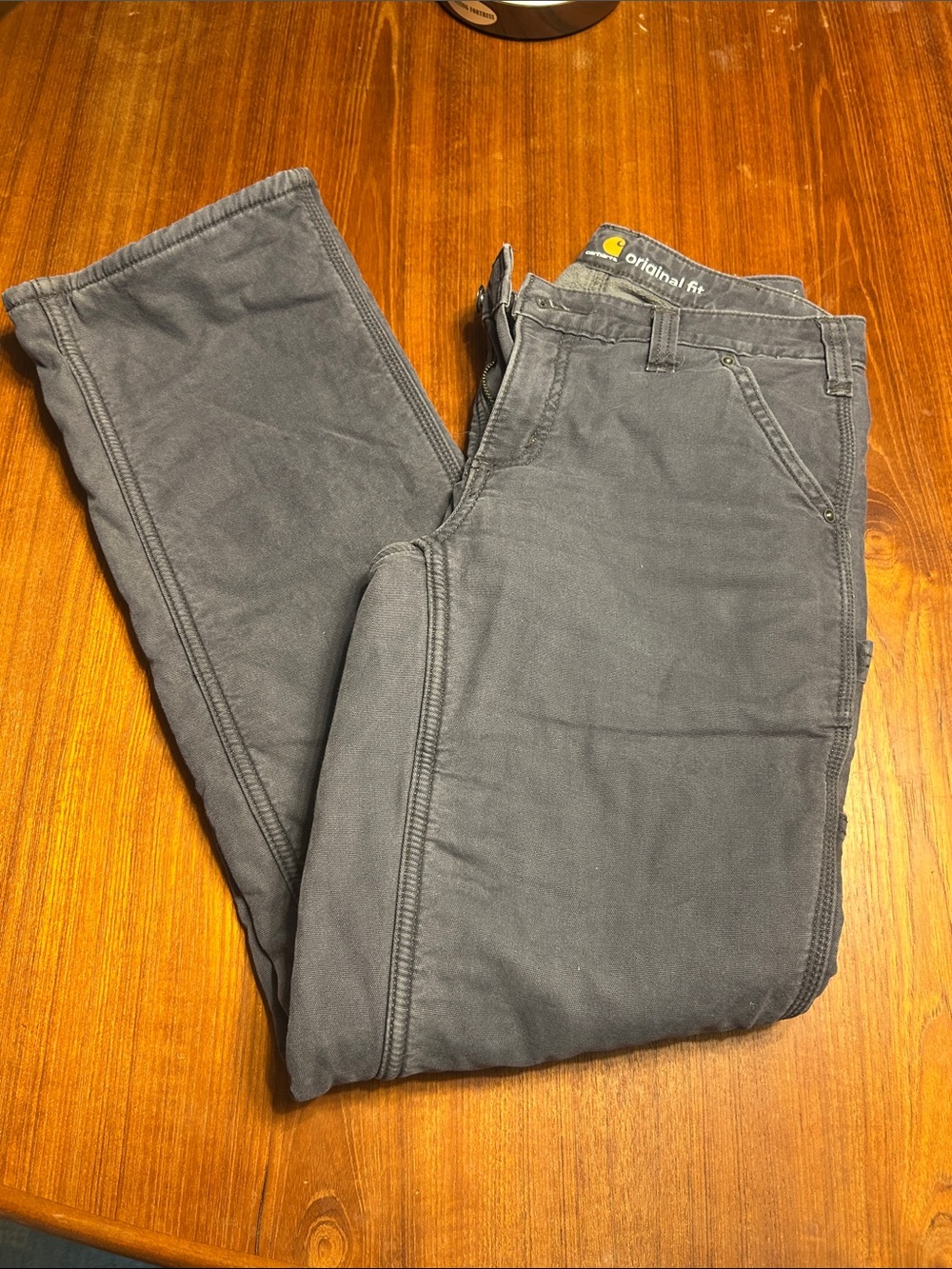 Carhartt Womens Dark Gray Relaxed Fit Work Jeans
